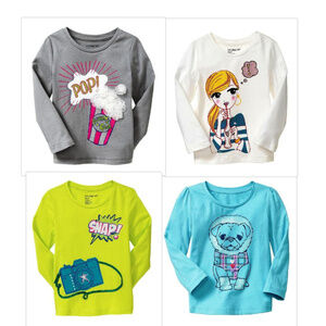 NWT Baby Gap Girls 4pc Top Lot 3T